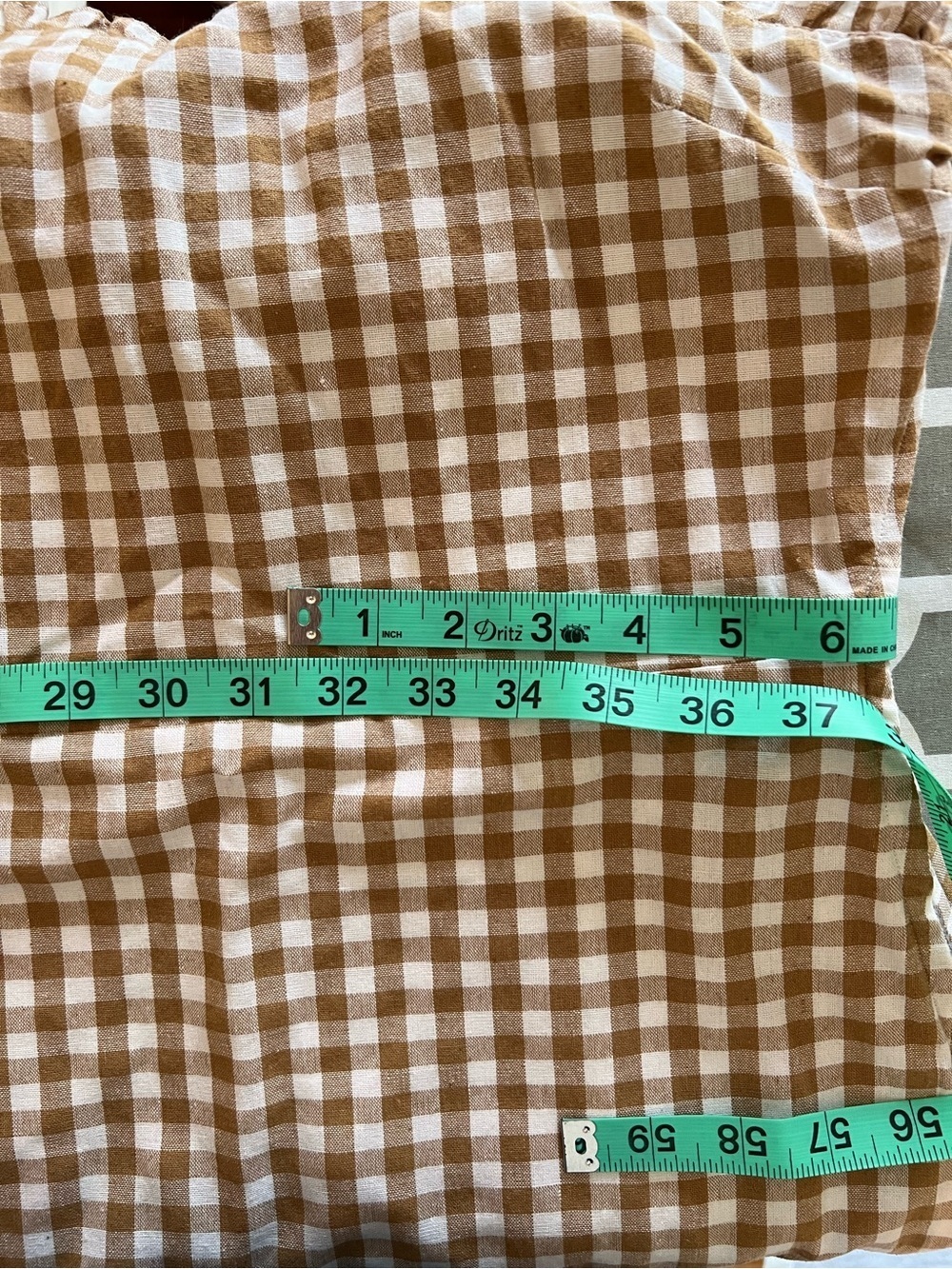 Cotton Candy LA Tan & White Gingham Spaghetti Strap Dress - Picture 8 of 8